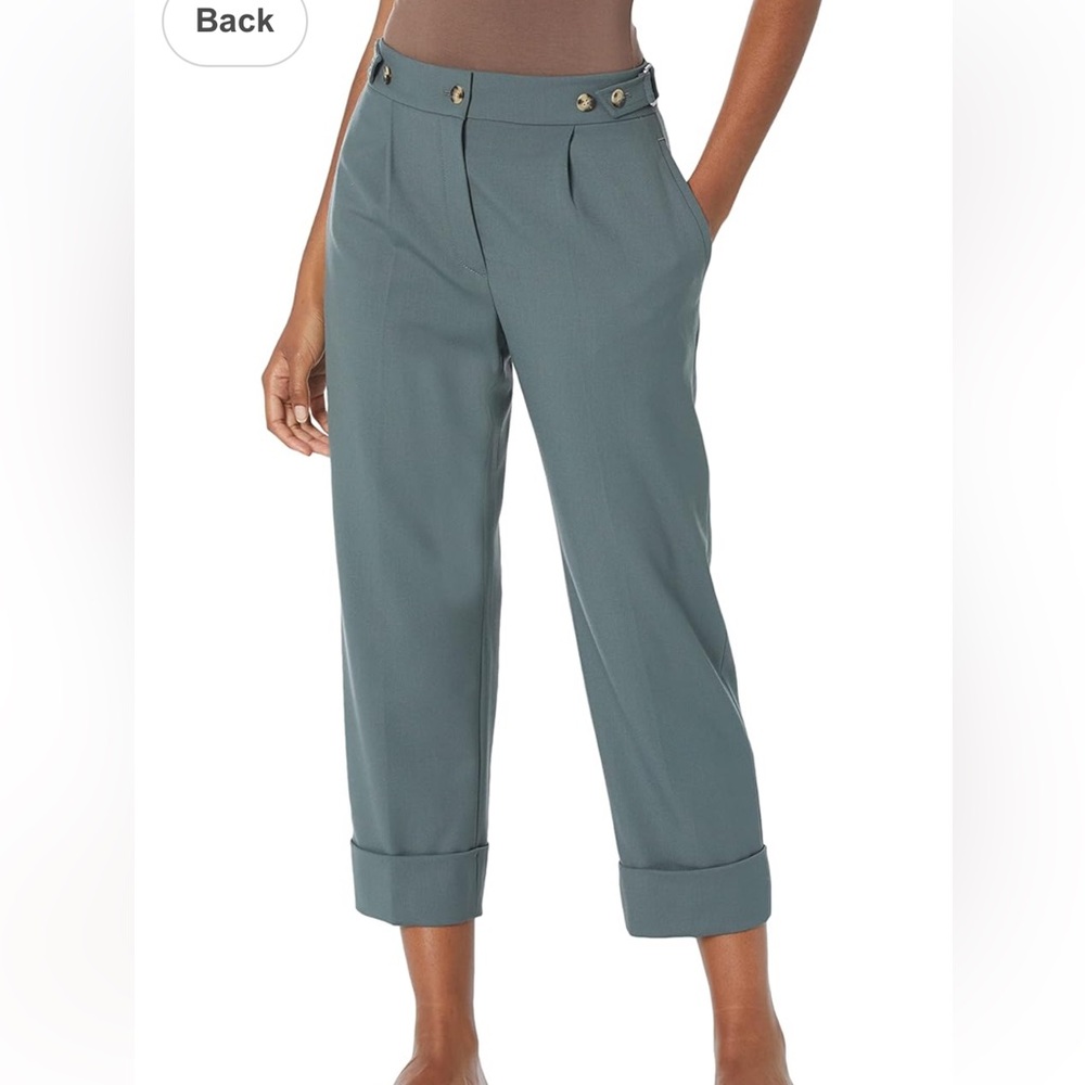 Club Monaco Women's Tab Detail Trousers Cropped Pants